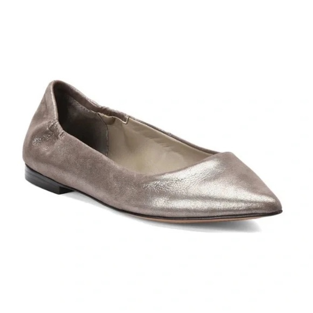 Isola Metallic Taupe Padra Leather Flats